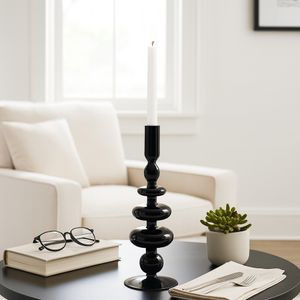 ELLENLAND BLACK CANDLE HOLDER 11 (IN) 9