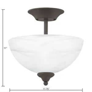 Tahoe 11.75'' Wide 2-Light Semi Flush Mount - Oil Rubbed Bronze 2