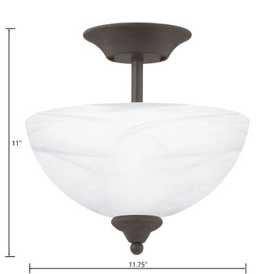 Tahoe 11.75'' Wide 2-Light Semi Flush Mount - Oil Rubbed Bronze