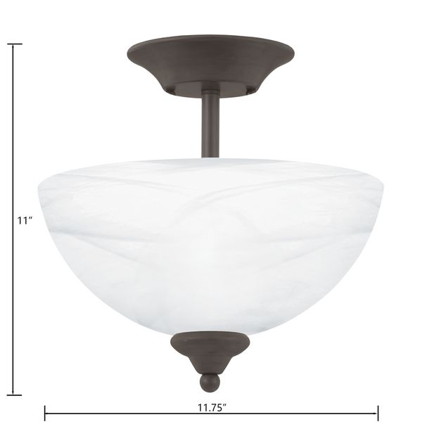 Tahoe 11.75'' Wide 2-Light Semi Flush Mount - Oil Rubbed Bronze