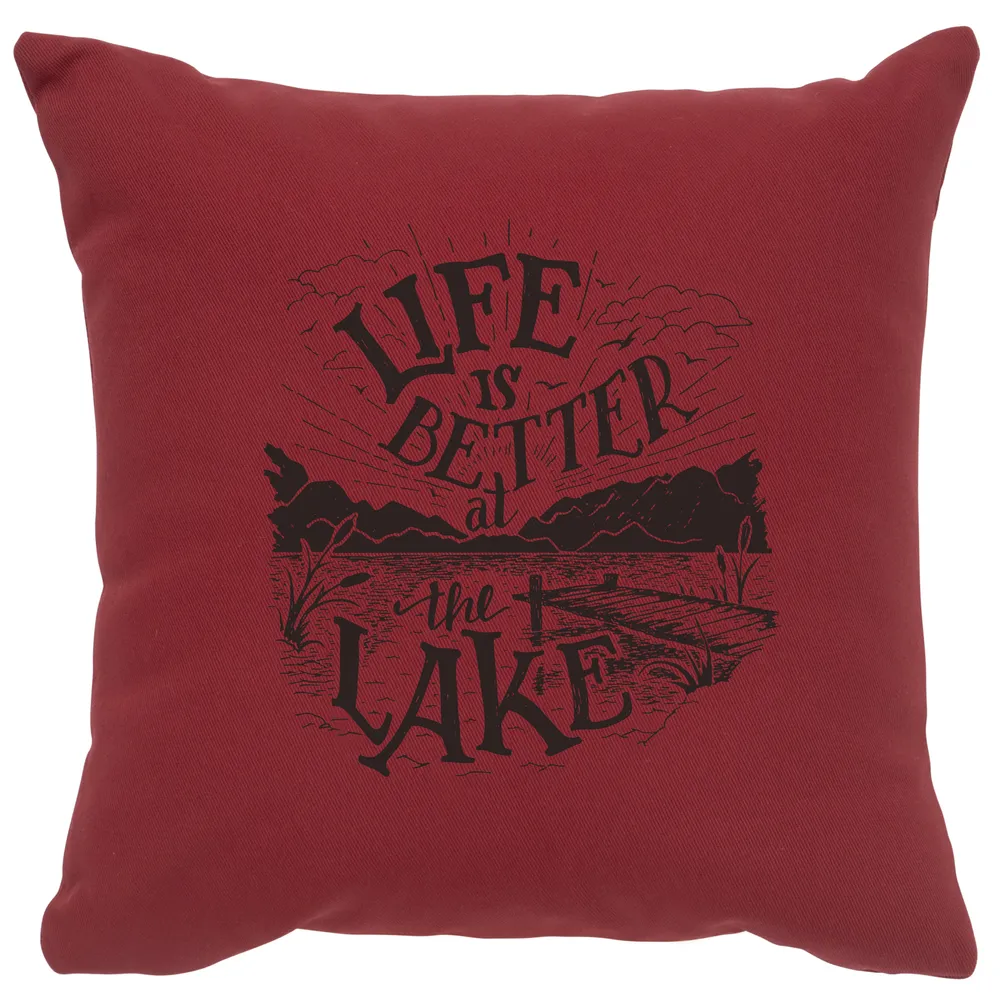 Image Pillow - Life is Better - Cotton Brick