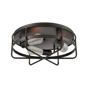 Wickshire 16″ Wide 3-Light Flush Mount - Matte Black 2
