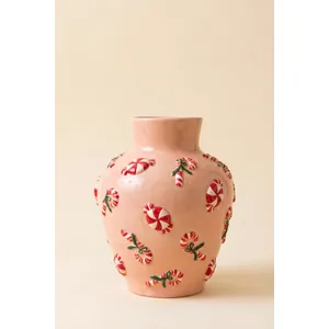 Ceramic Vase with Peppermint Detail 3