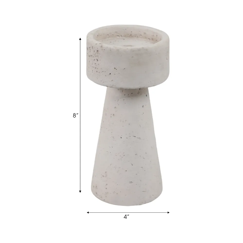 CARLIN WHITE CANDLE HOLDER 8 (IN)