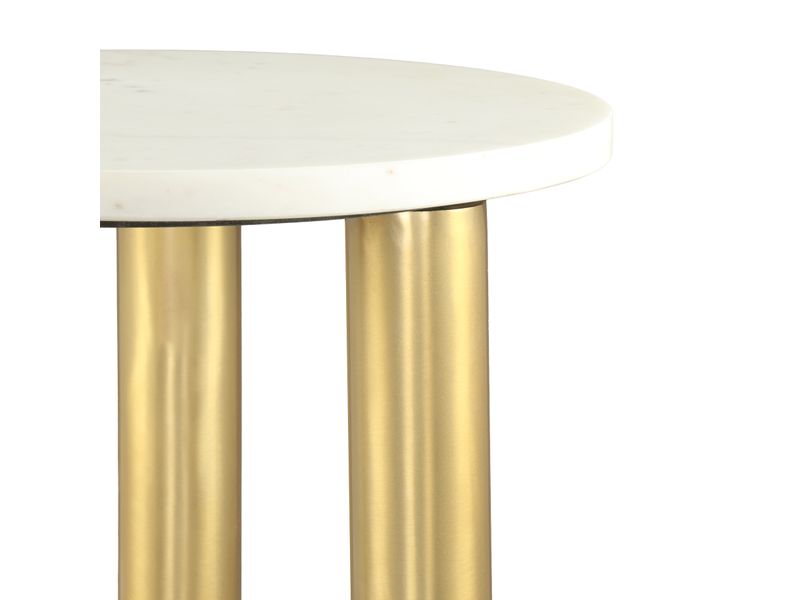 Aven Side Table White & Gold 5