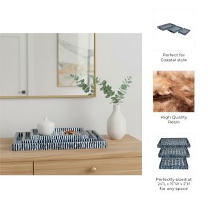 MASONTON SET OF 3 BLUE TRAY 2 (IN) 9