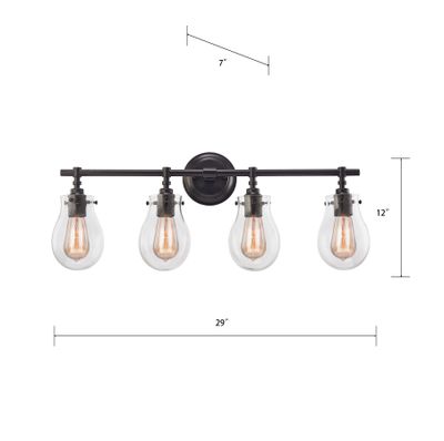 Jaelyn 29″ Wide 4-Light Vanity Light - Oil Rubbed Bronze