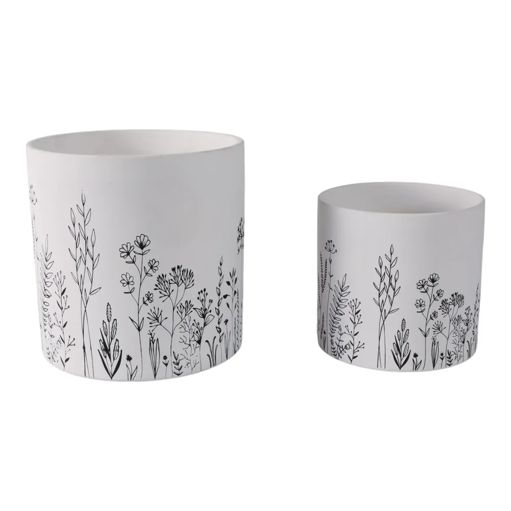 DARRENOAK SET OF 2 WHITE PLANTER 8 (IN)