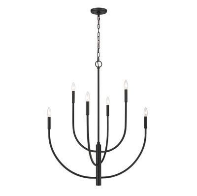 Continuance 30″ Wide 6-Light Chandelier - Charcoal
