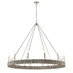 Abaca 48'' Wide 12-Light Chandelier - Polished Nickel 1