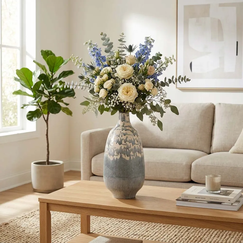 TROY GRAY VASE 18 (IN)
