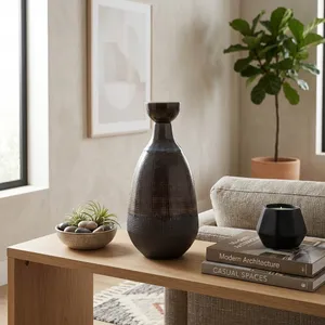 CARLINFIELD BROWN VASE 15 (IN) 2