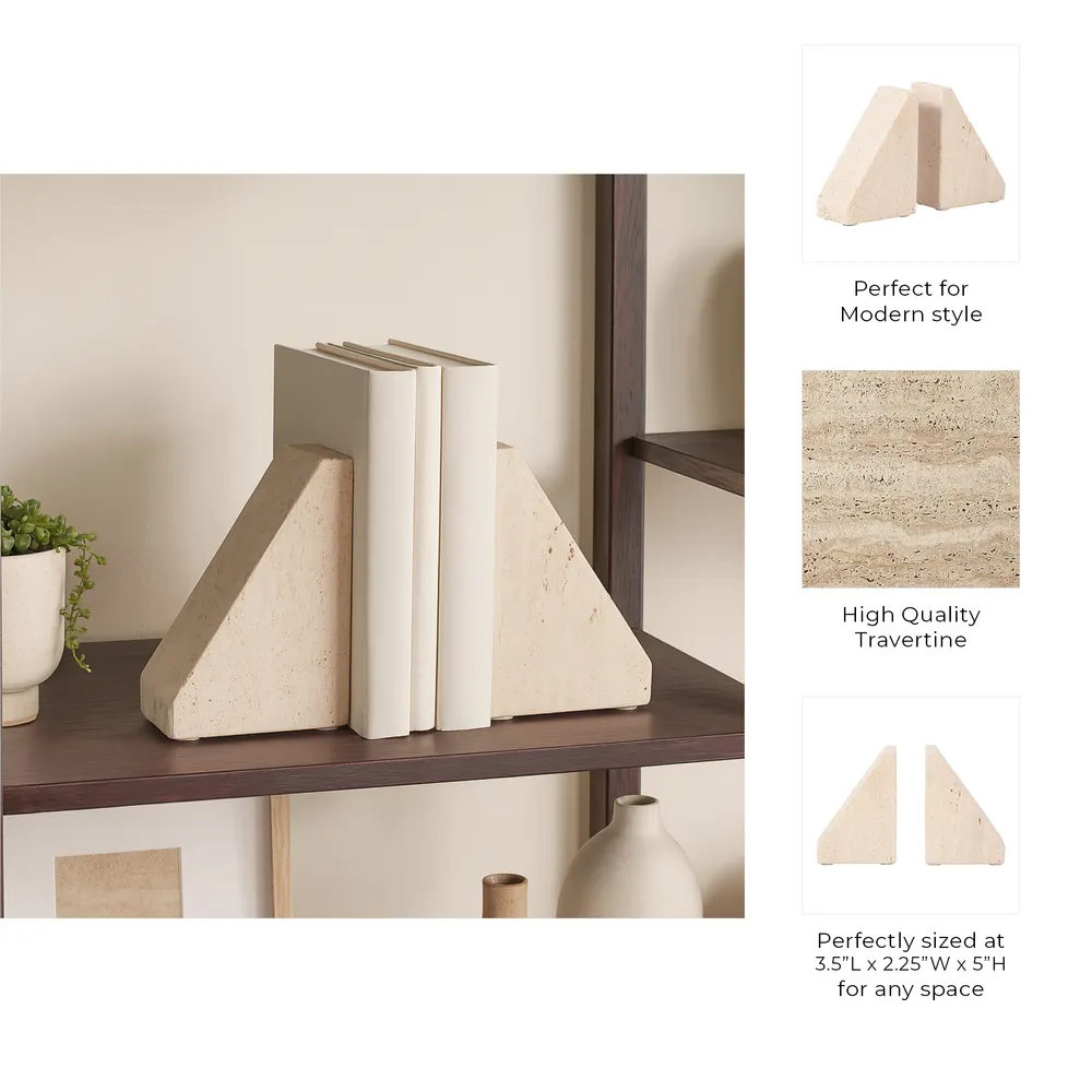 HOBARTBEACH SET OF 2 TAN BOOKENDS 6 (IN)