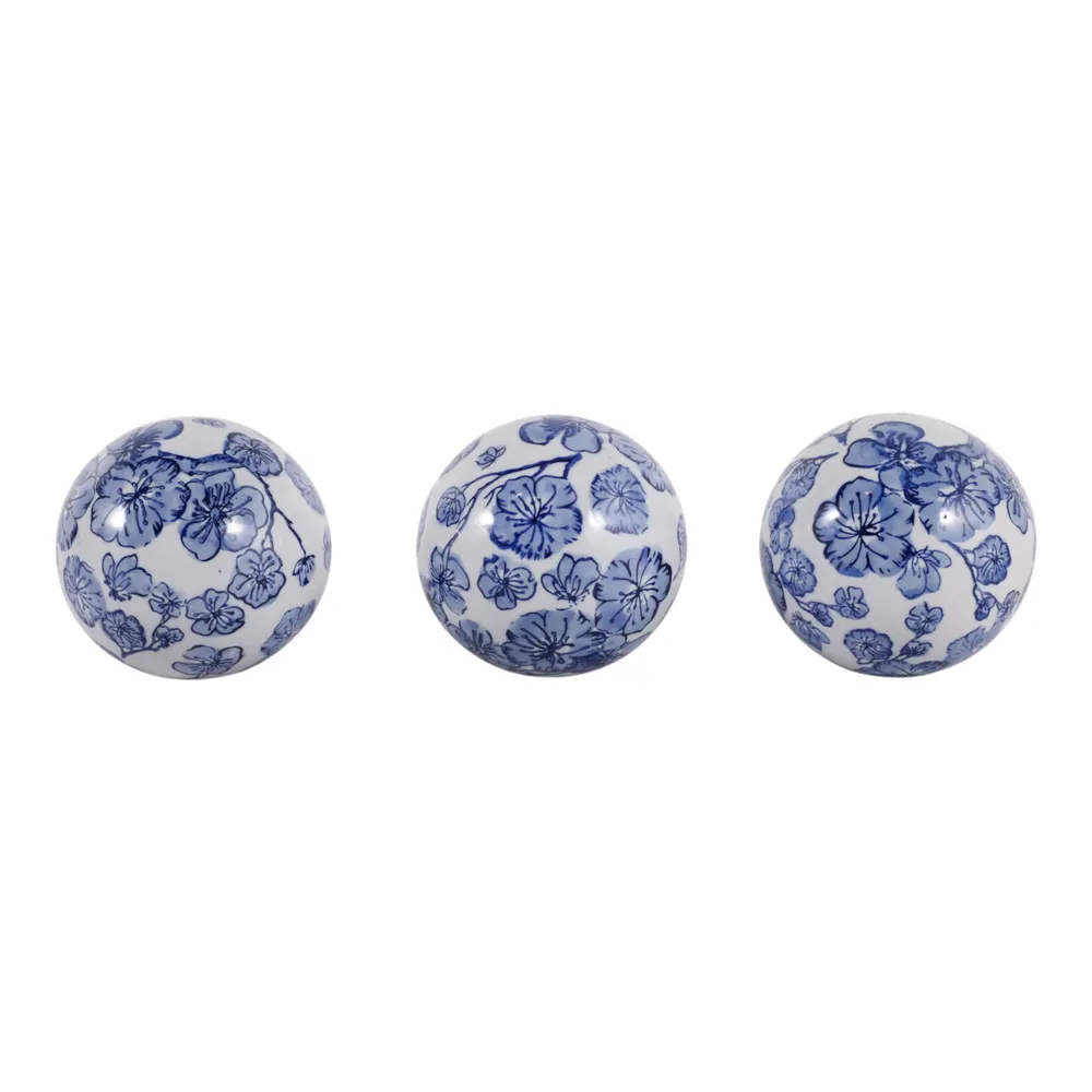 HEWITTFIELD SET OF 3 BLUE ORBS 5 (IN)