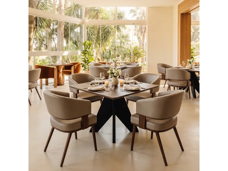 Poise Dining Chair Brown & Walnut 10