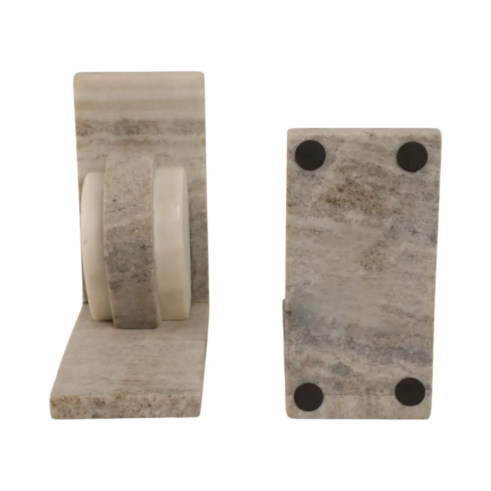 DAYTONVIEW SET OF 2 IVORY BOOKENDS 6 (IN)