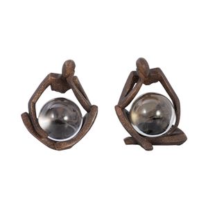 CLIFTONRUN SET OF 2 BLACK ORBS 8 (IN) 1