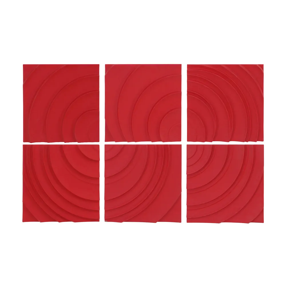 DOVERTON SET OF 6 RED ART 14 (IN)