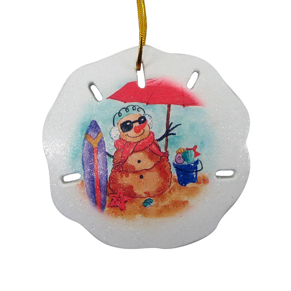 3-3/4" SANDMAN SAND DOLLAR CHRISTMAS ORN