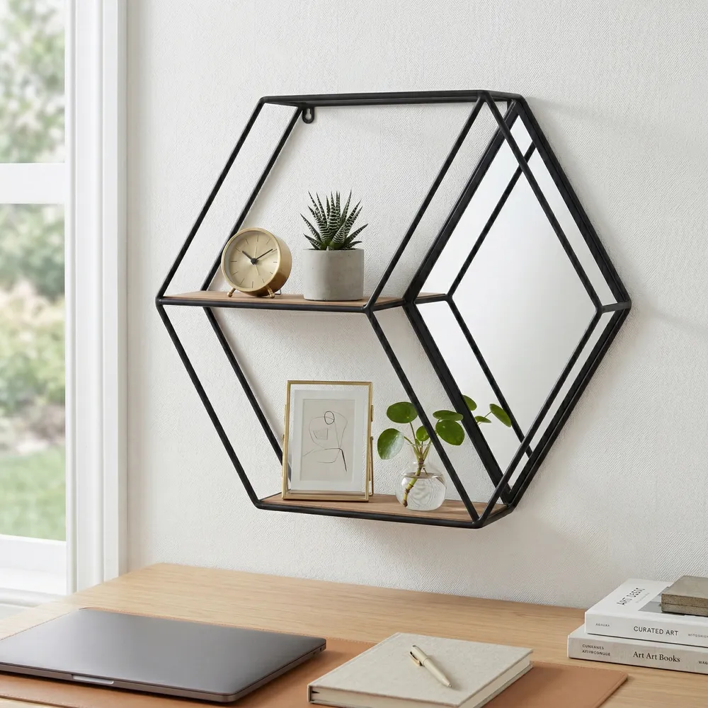 HATCHERFIELD BLACK WALL SHELF 20 (IN)