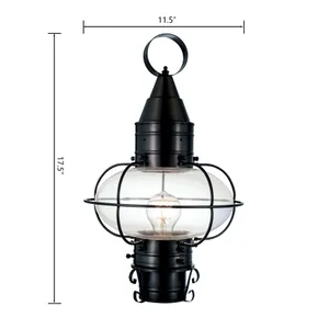 Classic Onion 17.5'' High 1-Light Outdoor Post Light - Black 2
