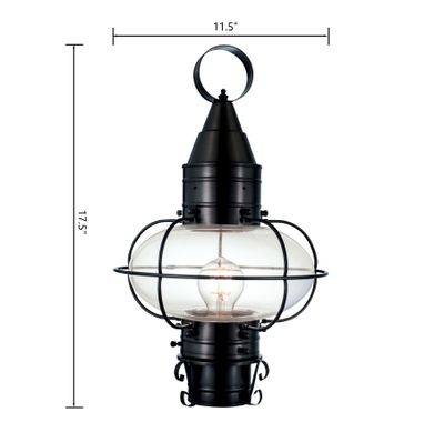 Classic Onion 17.5″ High 1-Light Outdoor Post Light - Black