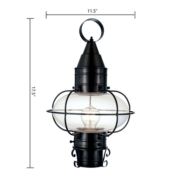 Classic Onion 17.5'' High 1-Light Outdoor Post Light - Black