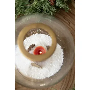 Glass and Metal Globe Candle Holder 4