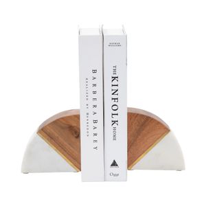 HAMPTONWICK SET OF 2 WHITE BOOKENDS 5 (IN) 3