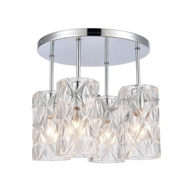 Forma de Crystal 13.75″ Wide 4-Light Semi Flush Mount - Polished Chrome