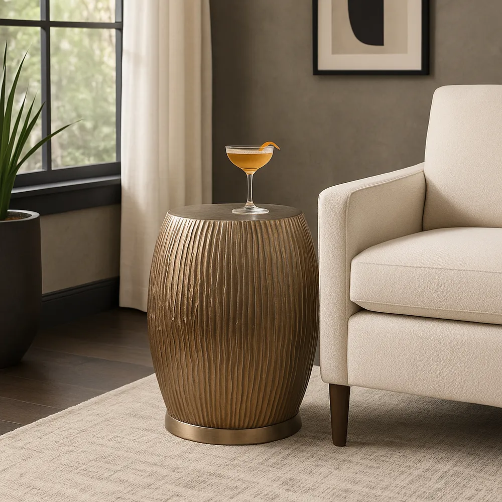 HANKBURN GOLD STOOL 19 (IN)