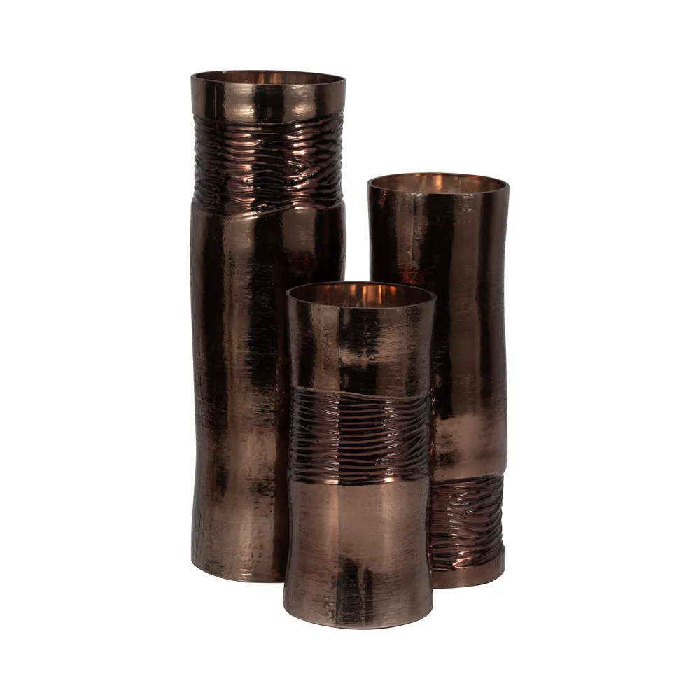 HAMDENWAY BRONZE GLASS VASE 14 (IN)