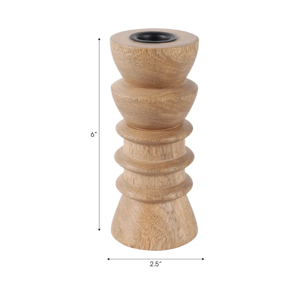 BREEVIEW TAN CANDLE HOLDER 6 (IN)