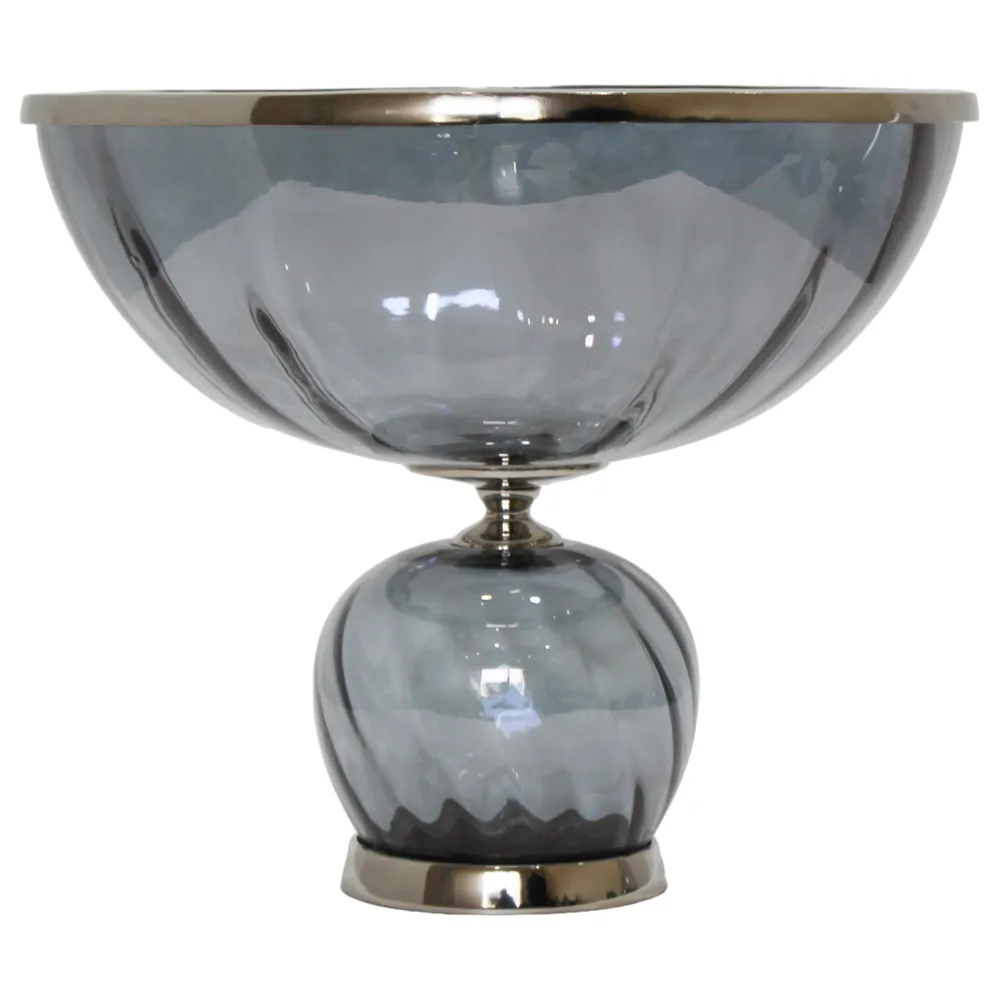 ASPENSIDE GRAY GLASS VASE 12 (IN)