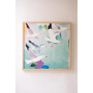 Framed Seagulls Painting 4