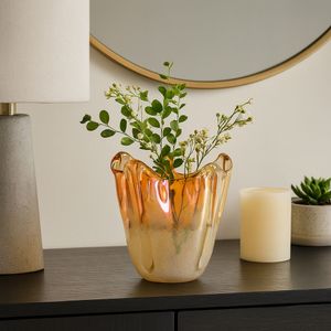 DAXTONROSE TAN GLASS VASE 9 (IN) 12