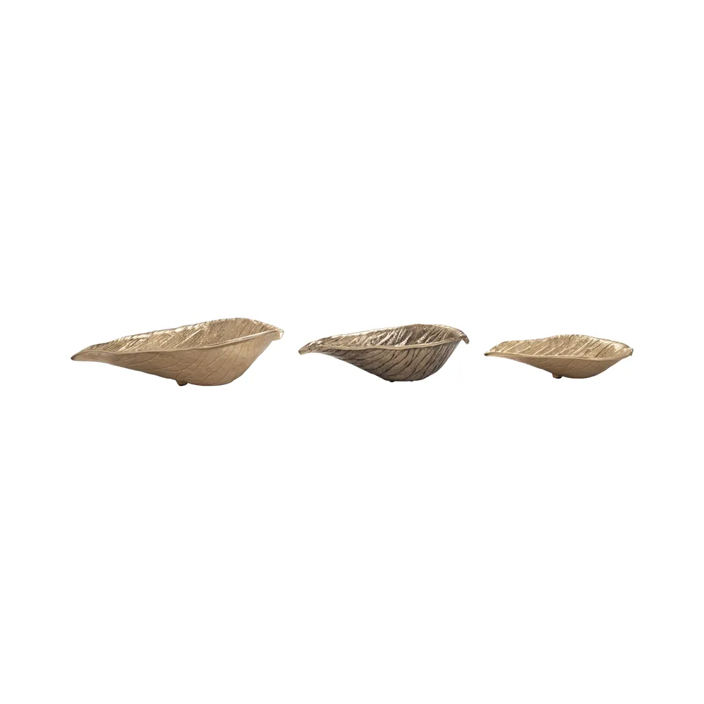 HEATHSHAW SET OF 3 GOLD BOWLS 5 (IN)