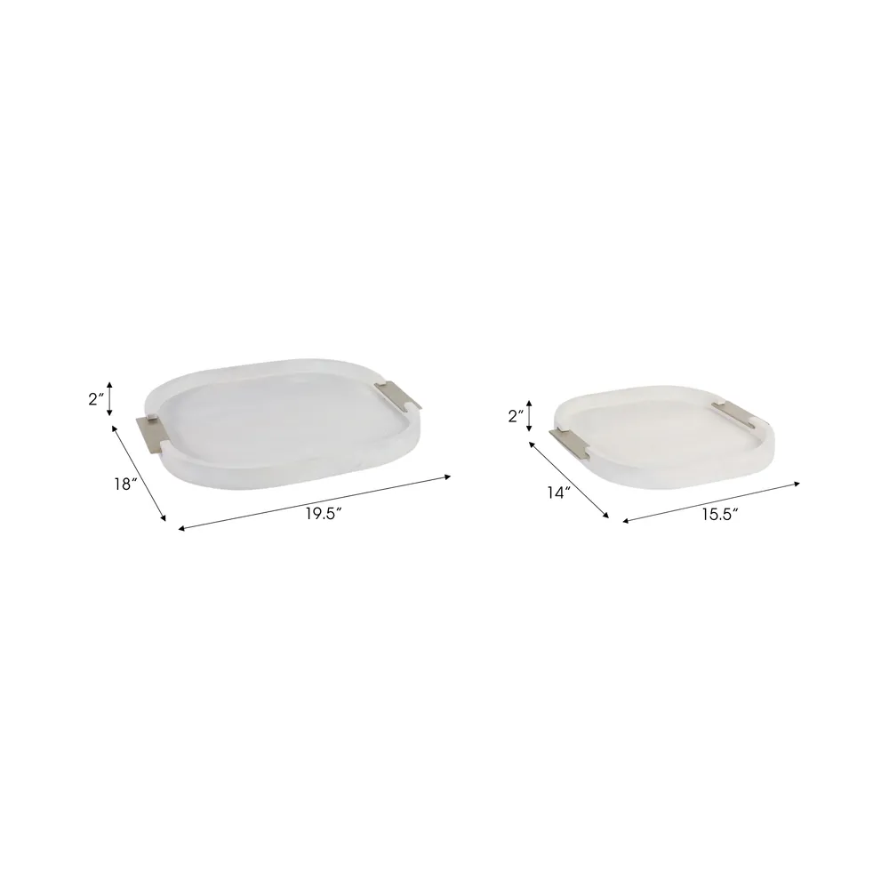 HOBARTSIDE SET OF 2 WHITE TRAY 2 (IN)