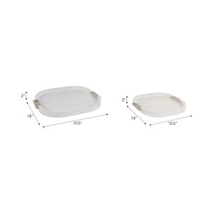 HOBARTSIDE SET OF 2 WHITE TRAY 2 (IN) 8