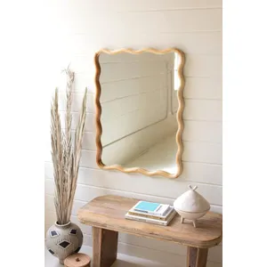 Wooden Squiggle Framed Mirror 1