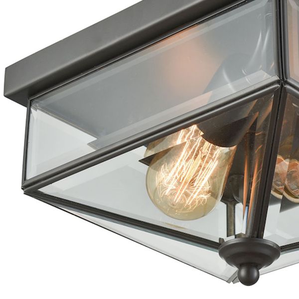 Lankford 10'' Wide 2-Light Outdoor Flush Mount - Oil Rubbed Bronze