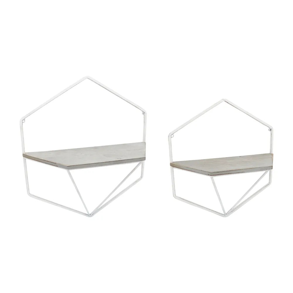 IRVINGMILL SET OF 2 WHITE WALL SHELF 17 (IN)