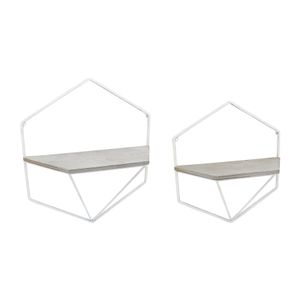 IRVINGMILL SET OF 2 WHITE WALL SHELF 17 (IN) 1