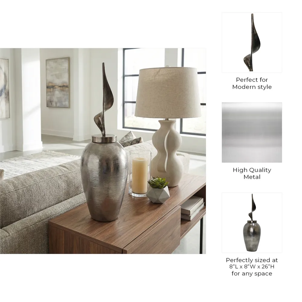 GUNNARGROVE GRAY GLASS VASE 26 (IN)