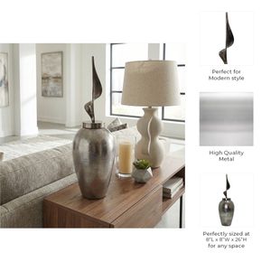 GUNNARGROVE GRAY GLASS VASE 26 (IN) 9
