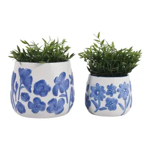 NICKGROVE SET OF 2 BLUE PLANTER 7 (IN) 3