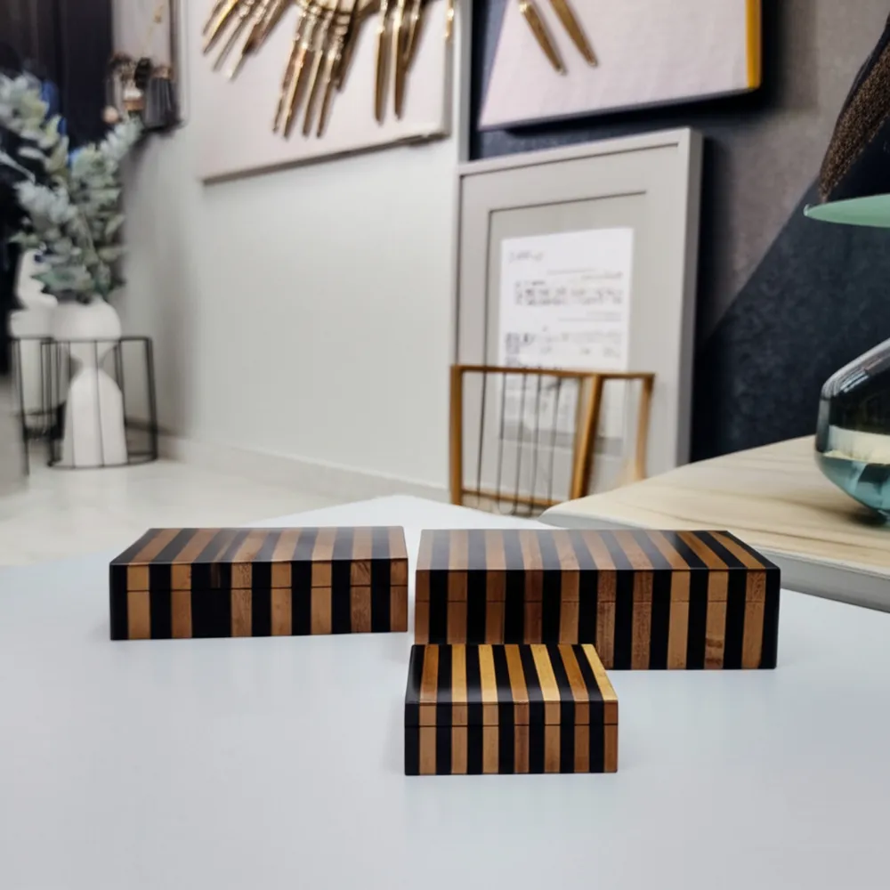 DEMPSEYBURN SET OF 3 BROWN BOXES 4 (IN)