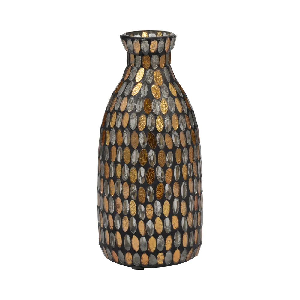 WALTONOAK BRONZE GLASS VASE 9 (IN)