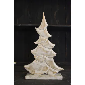 Distressed White Mangowood Tree 19x32in 3