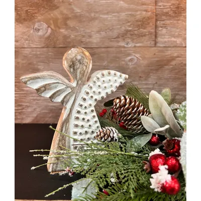 Wooden Beaded Angel 7x6in